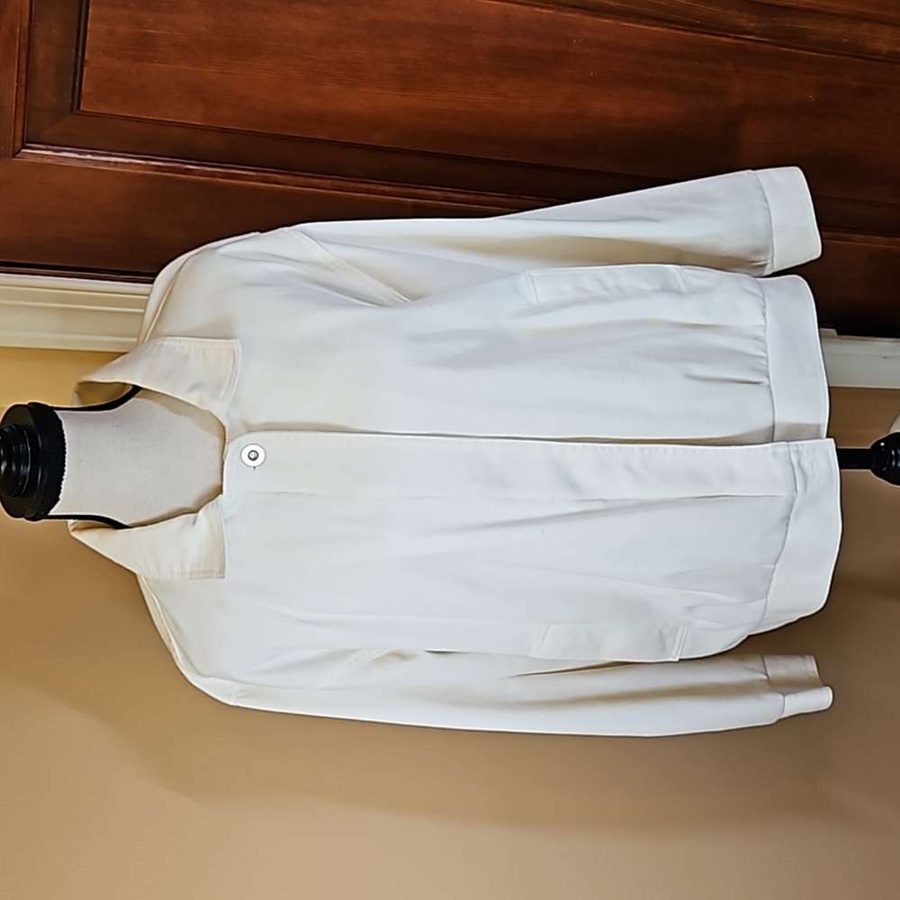 VINTAGE HUNTER GLEN JACKET L LARGE OFF WHITE ZIPUP POCKETS LIGHTWEIGHT